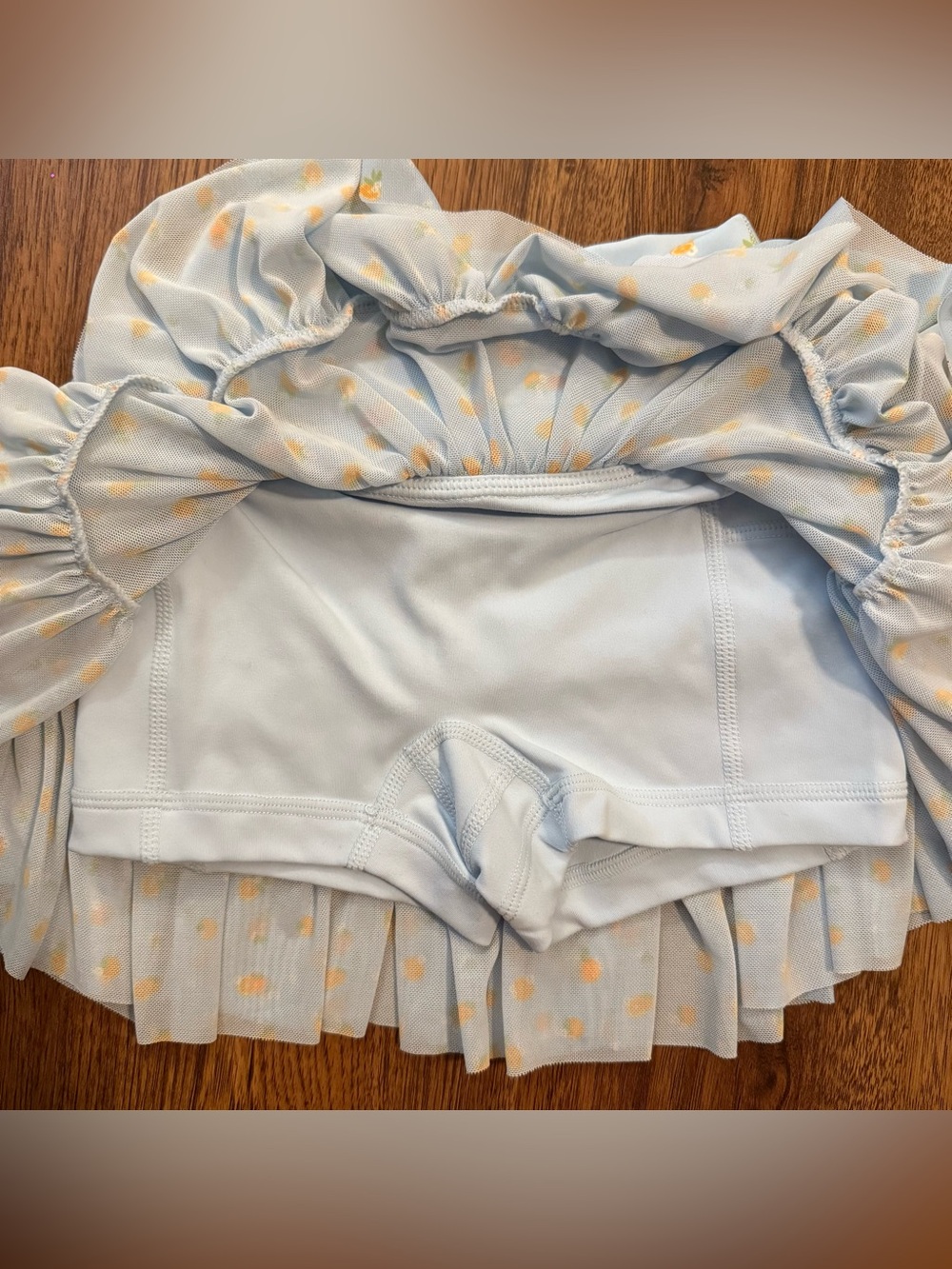 Blogilates Ballerina Skort - girls XS, orange print - Picture 2 of 4